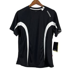 NEW! Diadora Emano Jersey Base Layer Top Short Sleeve Black White - M